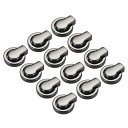 財布ストラップリング Dリング 金属 リベット スタッド 交換用 バックル バッグ クラフト DIY アクセサリー用 長さ17mm ブラック 12個