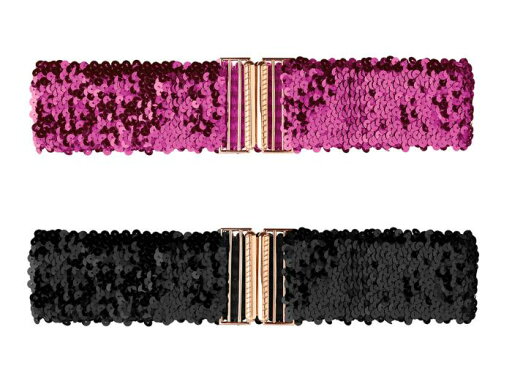 Allegra K 弾性ウエストベルト ワイドベルト スパンコール装飾 伸縮性 2個 レディース ダークパープル 60 cm Allegra K 弾性ウエストベルト ワイドベルト スパンコール装飾 伸縮性 2個 レディース ダークパープル 60 cm