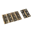 バット ヒンジ ブロンズトーン 家庭用 金属 6穴 ドア キャビネット ペアリング 52 x 34mm 5個入り