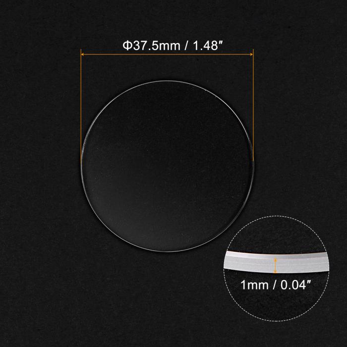 時計ガラスサファイアクリ スタルレンズ 直径37.5mm ラウンドフラット 厚さ1mm 交換部品 時計修理用 クリア