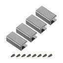ベルトバックルエンドチップ 亜鉛合金 ジッパークリップ ストラップエンドキャップ 革縫製装飾DIYアクセサリー用 19 mm ブラック 4個