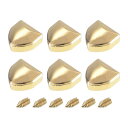 ジッパーテールクリップ 亜鉛合金 ジッパーバックルテールストッパー エンドチップ 革縫製DIYアクセサリー用 8 mm ゴールドトーン 6個