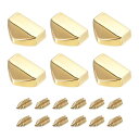 ジッパーテールクリップ 亜鉛合金 ジッパーバックルテールストッパー エンドチップ 革縫製DIYアクセサリー用 16 mm ゴールドトーン 6個