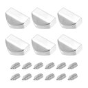 ジッパーテールクリップ 亜鉛合金 ジッパーバックルテールストッパー エンドチップ 革縫製DIYアクセサリー用 16 mm シルバートーン 6個