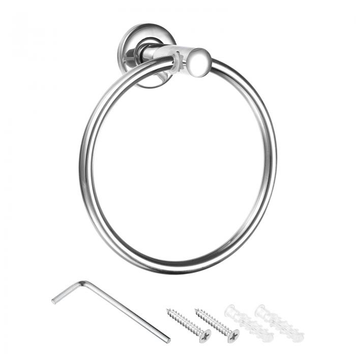タオルリング ステンレス鋼 壁掛け ラウンドハンギングホルダー ネジ付き バスルームキッチンアクセサ..