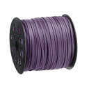 レザーコード 90 M 2.6 mm フラット スエード ストリングストリップ 財布 ハンドバッグ 靴ひも DIY工芸品 ブレスレット作り用 パープル 1ロール