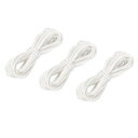 レザーコード 5 M 2.6 mm フラット スエード ストリングストリップ 財布 ハンドバッグ 靴ひも DIY工芸品 ブレスレット作り用 ホワイト 3個
