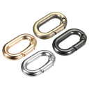 バネオーバルリング バネクリップ トリガーバネキーリング 丸い バックル 財布用 キーチェン用 4カラー 長さ25mm 4個入