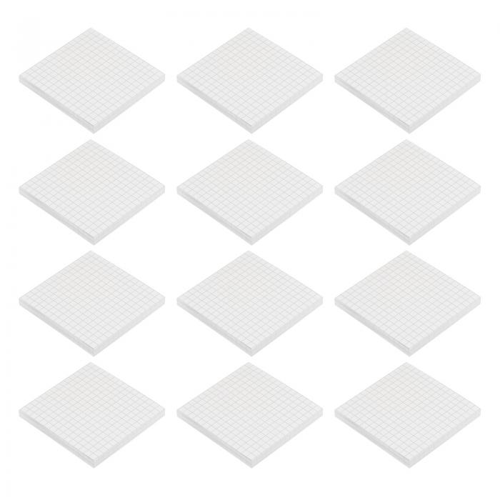 PATIKIL 76 x 76 mm 罫線付きグリッド ポストイット 126パッド/個 自己粘着 メモ帳 960シート 粘着メモポスト ホーム オフィス ビジネス用 ホワイト