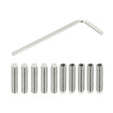 PATIKIL M4x18mm ナイロン先端グラブスクリュー 10個 304ステンレス鋼 メトリック六角ソケットヘッドカップぽいんとボルト アンチスリップ内部六角ドライブハードウェアとLキーウレンチ