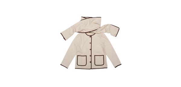 Allegra K レディース エレガントコート スカーフジャケット ボタンダウン ポケット カジュアル 冬用コート コントラストトリム アプリコット L