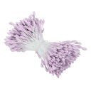 PATIKIL 2.5 mm 双頭花おしべ 340個 造花 おしべ めしべ クッションパール フローラルおしべ IY クリスマスカード 結婚式の装飾用 ライトパープル