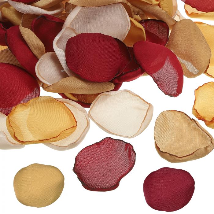 PATIKIL シルクローズ花びら 100個 人工的な花びら 結婚式装飾 ロ マンチックな夜 通路に散る花びら用 混合バーガ ンディー