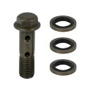 F FIERCE CYCLE バンジョーボルトフューエルラインアダプター メタル製 ダークグリーン オートバイバンジョーボルト M10x1.25mm 42mm 長さ