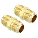 PATIKIL 16 mmオス x 16 mmオス 真鍮製ふレアユニオンコネクター 2個 ガスアダプター 真鍮管カプラーパイプ継手 ホース継手用