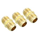 PATIKIL 19 mmオス x 19 mmオス 真鍮製ふレアユニオンコネクター 3個 ガスアダプター 真鍮管カプラーパイプ継手 ホース継手用