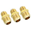 PATIKIL 16 mmオス x 19 mmオス 真鍮製ふレアユニオンコネクター 3個 ガスアダプター 真鍮管カプラーパイプ継手 ホース継手用