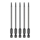 5個組六角レンチドリルビット2.5mm(H2.5)メトリック1/4"六角シャンク4"(100mm)長さS3鋼磁気インパクトドライバー用ドライバービット産業用ヘキサゴ ン電動ドリルビット