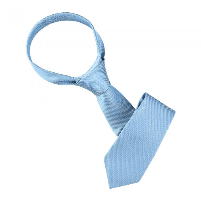 Allegra K 男性用 フォーマルネクタイ 145cm無地ナローストライプネクタイ 卒業スーツネクタイ 空色 One Size