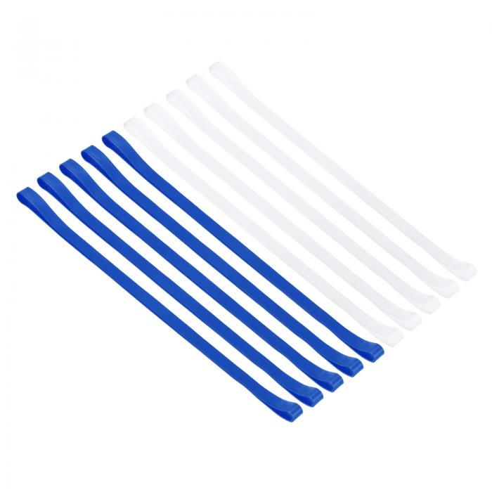 PATIKIL タオルバンド 10個 伸縮性 タオルクリップ クルーズエッセンシャル シリコーン ビーチタオルストラップ ビーチ プール クルーズチェア用 ブルー ホワイト