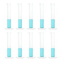 PATIKIL 25ml PPプラスチック製目盛り付きシリンダー 10個セット 六角ベース 白い目盛り 実験室や家庭用 透明な白色(4)