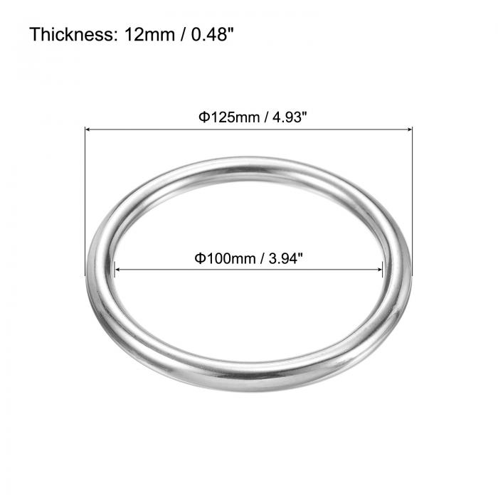 金属Oリング 304ステンレス鋼 シームレス溶接Oリング DIY用 100mmx125mm直径 2個 3