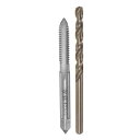 タップとビットセット M6 x 1.25 H2 左手 ストレートフルート 機械ねじ ミーリングタップ 4.7 mm M35 コバルト ハイス鋼 (HSS-CO) ツイストドリルビット