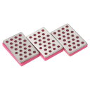 PATIKIL 1.2"x0.8" 500グリットの細かいスキー・スノーボード用ダイヤモンド砥石 3個セットのスキーエッジシャープナーダイヤモンドエッジファイル フクシャ色