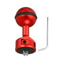 PATIKIL 25 mm ボールアダプター 6 mm-20ネジ付き 360度回転可能 カメラアームトレイアダプター 水中撮影システム用 レッド