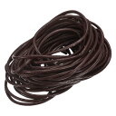 丸いレザーコード 長さ10m 3 mm おりものベルト 財布 バッグ 靴ひも DIY 工芸品 腕輪作り ダークコーヒー