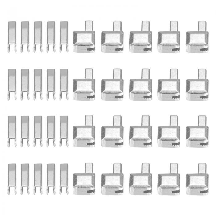 ジッパー修理キット #5 リテーナーボックス 挿入ピン 金属 ラッチスライダー バッグ コートのオープンエンドジッパー交換用 シルバートーン 20セット