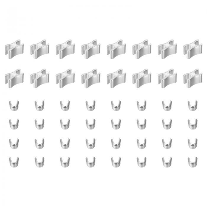 ジッパースライダー保持器 #8 上ストッパー 下ストッパー バッグ コート ジャケットのクローズドエンドジッパー交換用 シルバートーン 16セット