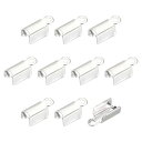 コードエンド圧着ヒント ターミネーター 圧着キャップクラスプヒント レザーリボンDIYクラフトメイキング用 4.5x11 mm シルバートーン 600個