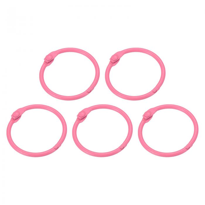 PATIKIL ルーズリーフバインダーリング 25 mm 5個 メタルフラッシュカード 製本リング キーホルダー 索..