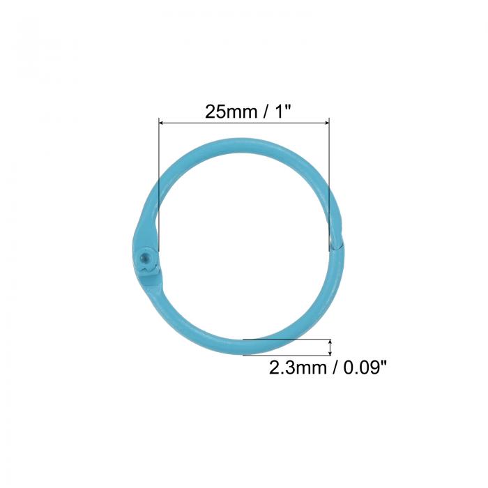 PATIKIL ルーズリーフバインダーリング 25 mm 10個 メタルフラッシュカード 製本リング キーホルダー 索引カード スクラップブック用 ブルー 3