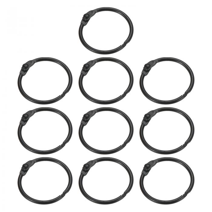 PATIKIL ルーズリーフバインダーリング 25 mm 10個 メタルフラッシュカード 製本リング キーホルダー ..