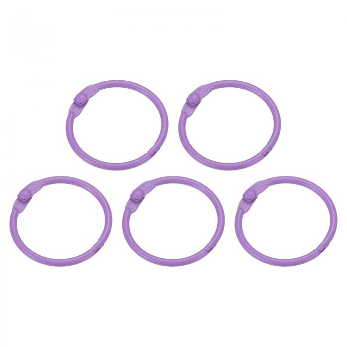 PATIKIL ルーズリーフバインダーリング 25 mm 5個 メタルフラッシュカード 製本リング キーホルダー 索..