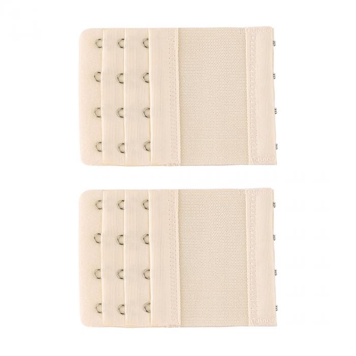 ブラジャー延長ホック 調整ホック 4段 エクステンダー ブラジャー フック ゴム 女性用 4フック スキンカラー 2枚