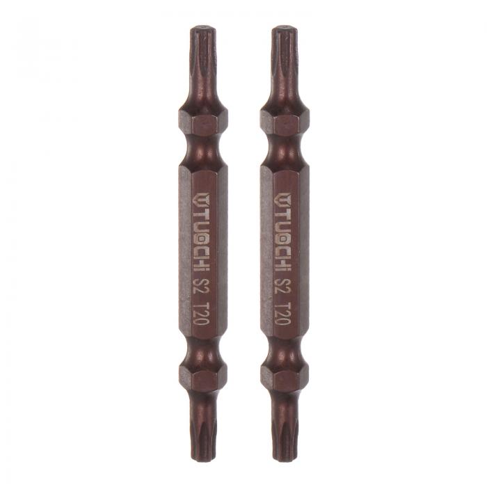 T20 磁気 両頭ドライバービット S2 鋼鉄の固体 トルクスドリルビット ハードウェアの付属ツール 銅 65m..