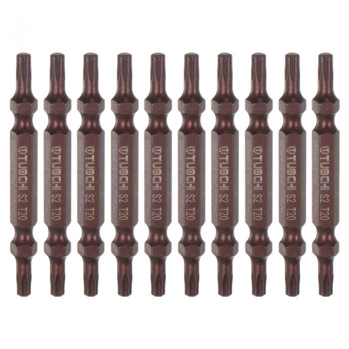 T20 磁気 両頭ドライバービット S2 鋼鉄の固体 トルクスドリルビット ハードウェアの付属ツール 銅 65m..