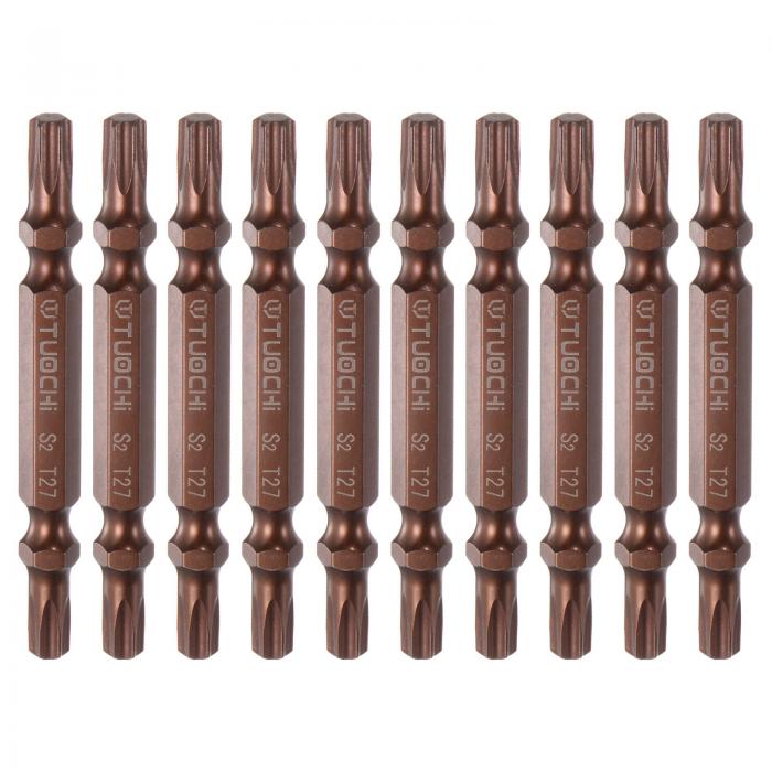 T27 磁気 両頭ドライバービット S2 鋼鉄の固体 トルクスドリルビット ハードウェアの付属ツール 銅 65m..