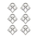 シューズポインテッドプロテクター 19 mm x 20 mm x 19 mm 金属 女性トウチップキャップカバー エレガント ハイヒール補修装飾用 シルバートーン 3ペア(4)