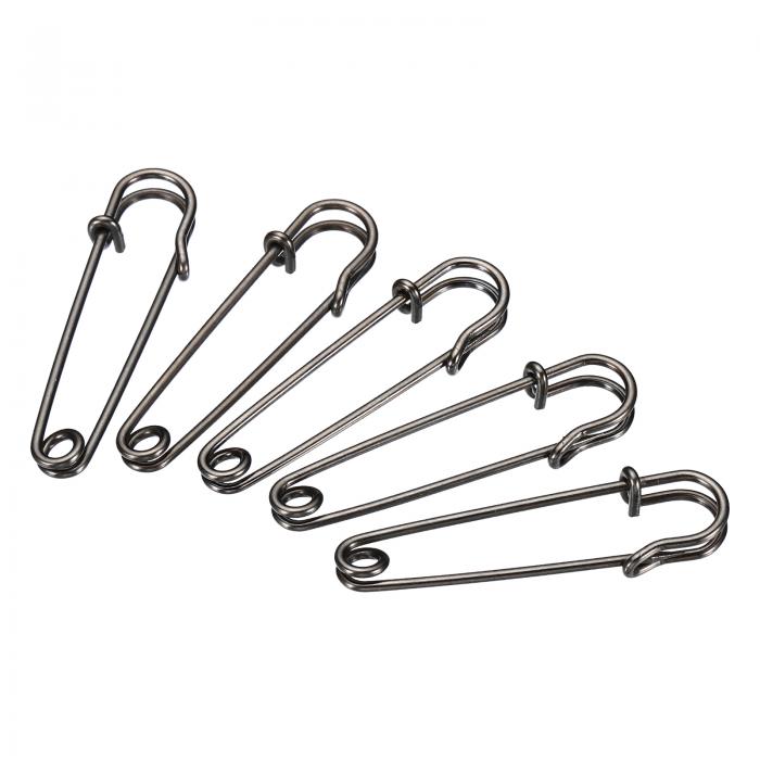 安全ピン 50 mm 大型 金属 裁縫ピン ブランケット スカート 工芸品 ブローチ作り用 ブラック 20個