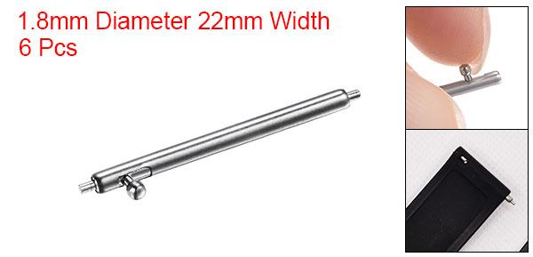 クイックリリースバネバー 1.8 mm直径 22 mm幅 ステンレス鋼 ウォッチピン 時計バンドストラップ用 6個