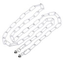 フィクスチャチェーン ペンダントライト用 シャンデリアハンギングリンク チェーンコネクタフックループ付き 厚さ4 mm 長さ1.83 M ホワイト 1セット