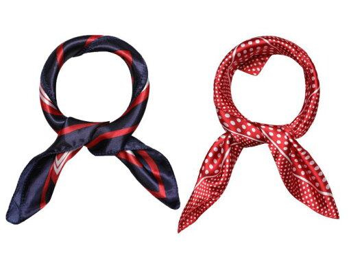 Elerevyo 2Pcs 19.6"x19.6" Women's Satin Square Scarves Head Neckerchief Hair Wrap Neck Scarf Red Blue&Red Dots 50*50cm/19.69*19.69"(L*W) Elerevyo 2Pcs 19.6"x19.6" Women's Satin Square Scarves Head Neckerchief Hair Wrap Neck Scarf Red Blue&Red Dots 50*50cm/19.69*19.69"(L*W)