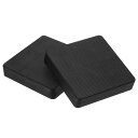 PATIKIL ベンチブロック 100x100x20 mm 2個 ゴム 正方形 スタンピング ノンスリップベース 宝石商 金属の金槌加工 成形 追跡 平坦化用 ブラック