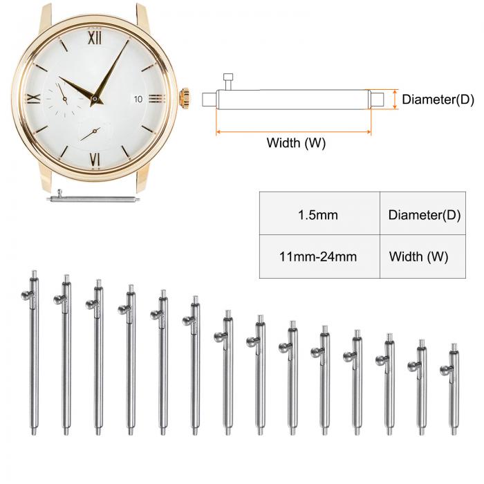 クイックリリースバネバー 1.5 mm直径 21 mm幅 ステンレス鋼 ウォッチピン 時計バンドストラップ用 4個 3