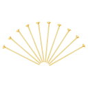フラットヘッドピン アクセサリーヘッドピン ブラス製 イヤリング ブレスレット ネックレス用 ペンダント用 ゴールド ワイヤ長さ60mm 20ゲージ 100個入