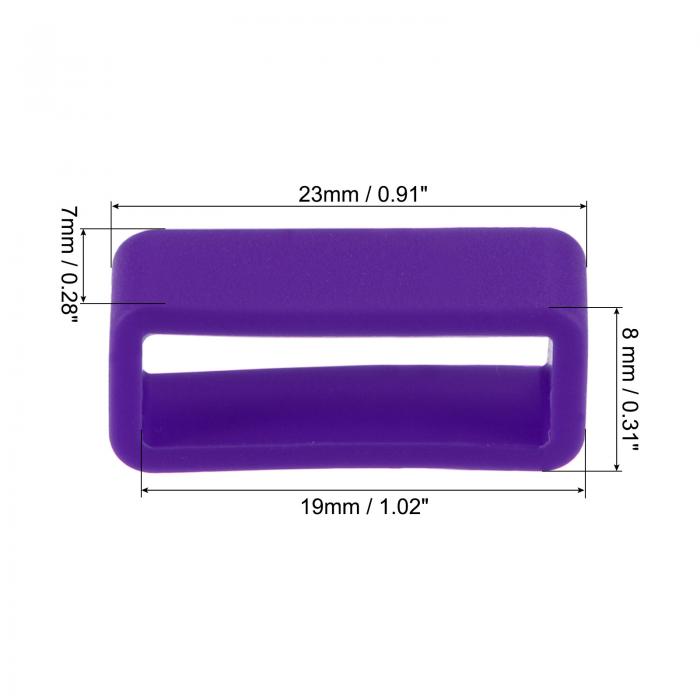 時計バンドストラップループ ゴム 交換用ファスナーリング シリコーン時計ホルダーキーパー 19mm幅時計バンド パープル 4個入り